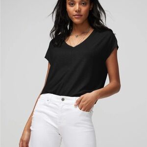 White House Black Market Classic Black Short Sleeve Top